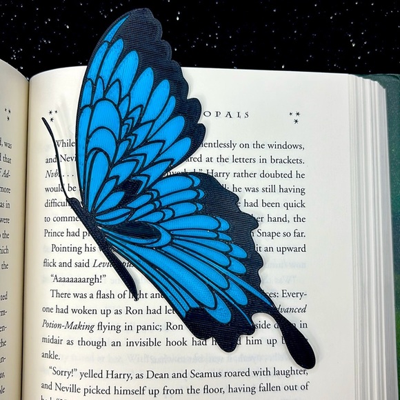 Blue 3D Printed Butterfly Bookmark - Picture 3 of 4